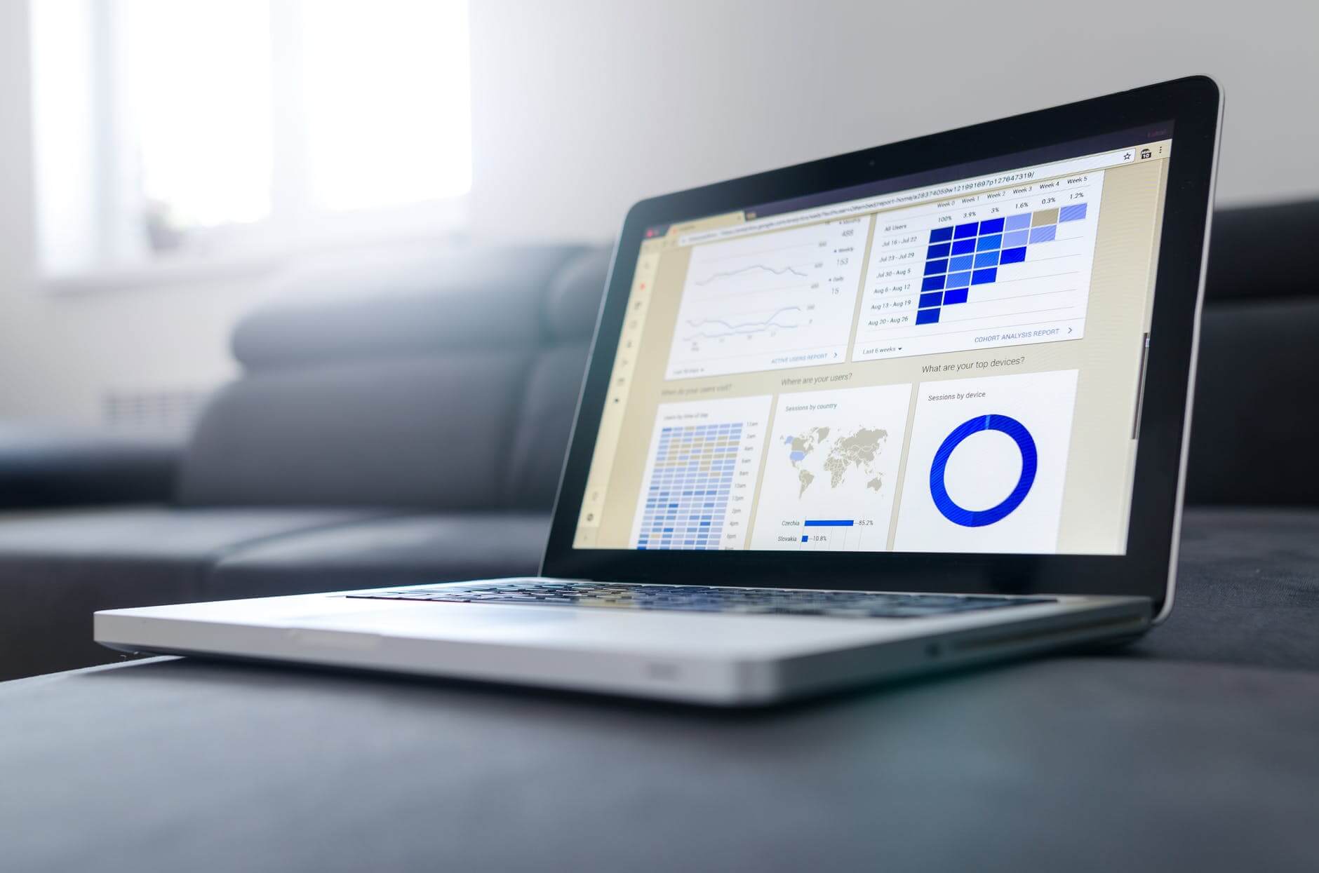 Laptop with Graphical Data
